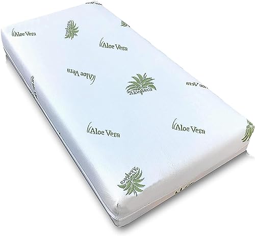 Kiby® Matratze für Kinderbett aus Aloe Vera, 140 x 70 x 12 cm (Zertifiziert nach Oeko-TEX® und CERTIPUR™), Matratze für Babybett, waschbar und abnehmbar