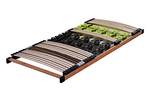 DaMi Lattenrost MediFlex T400 90 x 200 cm - Lattenrahmen mit Latten und Tellermodulen - Individuelle Härteverstellung