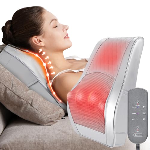 OMASSA Massagegerät Nackenmassagegerät mit Wärme, Shiatsu Massagegeräte 3D Knet Rückenmassagegerät, Muskelschmerzlinderung für Nacken, Rücken, Beine, Geschenke für Männer, Frauen, Mama, Papa.