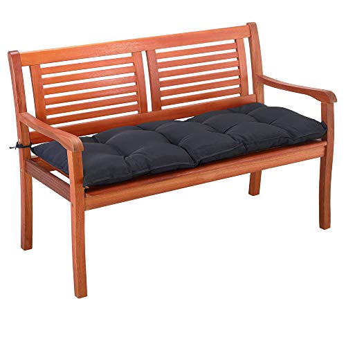 DETEX® Bankauflage 110x45x8cm Viskoeffekt Indoor Outdoor Polsterauflage Bank Polster Auflage Sitzpolster Sitzauflage Anthrazit