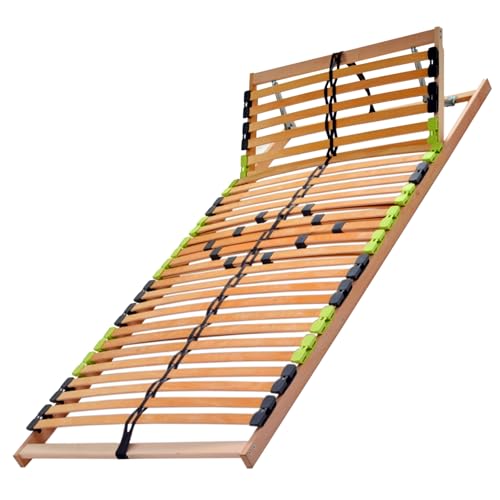 DaMi 7-Zonen Lattenrost Basic KV, mit 5 Härtestufen, Made in Germany, aus edlem Buchenholz, 28 Leisten, zur Selbstmontage, extrem hochwertig & stabil, für alle Matratzen geeignet, 80x200 cm