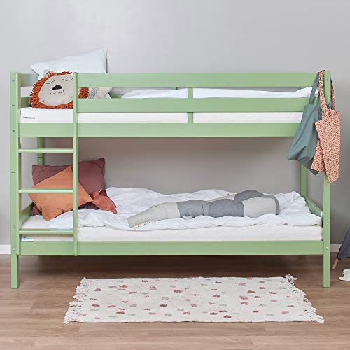 Hoppekids Etagenbett 2 Kinder 90x200 | Hochbett für 2 Kinder | Blasses Grün