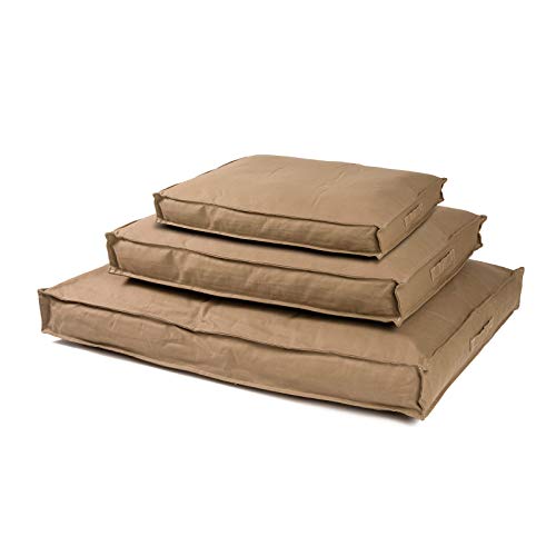 JAMAXX Premium Hundekissen - Orthopädisch Memory Schaumstoff-Flocken, Waschbar Abnehmbarer Bezug Wasserabweisend - Hundebett mit Canvas Stoffbezug PDB1007 (S) 65x50 Coffee-braun