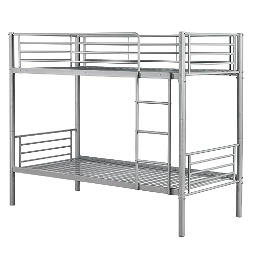 BB Sport Hochbett Metall Etagenbett Stockbett Liegefläche jeweils 90 x 200 cm - teilbar in Zwei Einzelbetten