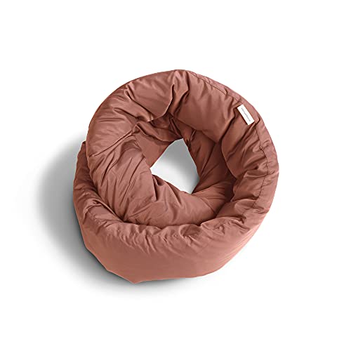 Huzi Design Infinity Pillow - Reisekissen Nackenkissen Ideal für Reise Büro Entwurf Weiches Nackenstützkissen (Terracotta)