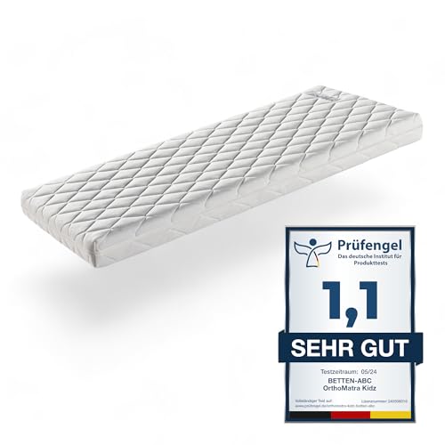 Betten-ABC OrthoMatra Kidz, Kaltschaum Matratze für Kinder & Jugendliche, Öko-Tex Zertifiziert, produziert nach deutschem Qualitätsstandard, Größe: 80 x 160 cm