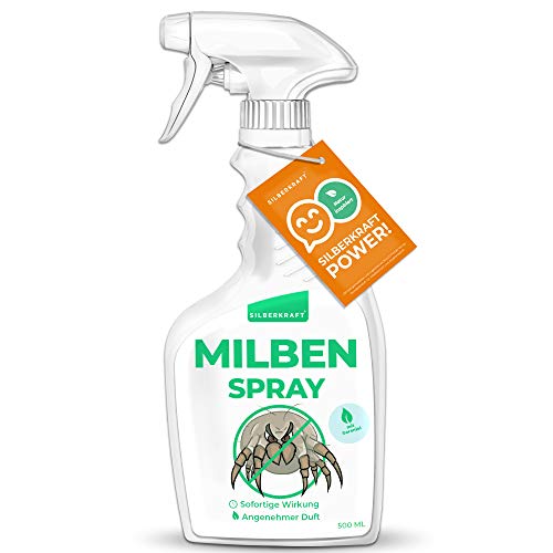 Silberkraft Milbenspray Matratzen und Polster 500ml, naturinspirierter Milbenschutz mit Geraniol, hilfreiches Anti-Milben-Mittel, gegen Hausstaubmilben, Milbenbezug Alternative