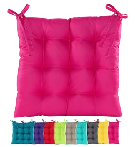 JACK Outdoor Stuhlkissen 38x38cm Lounge Kissen Auflage Wasserfest Sitzkissen Garten Lotus Effekt, Farbe:Pink