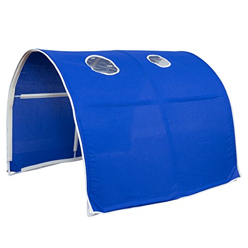 Homestyle4u 1441 Tunnel Bettzelt Blau Betttunnel Kinder Spielzelt Traumzelt für Einzelbett