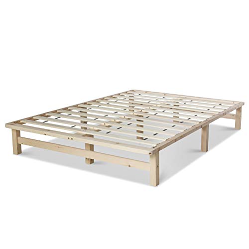 Homestyle4u 1909, Bett Palettenbett 140x200 cm Holz Bettgestell Holzbett mit Lattenrost Natur Kiefer Massiv