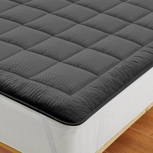 Autsel Matratzenauflage Mikrofaser 160x200cm Matratzenschoner für Matratze Boxspring bis 20-30 cm Matratzenschutzbezüge Allergiker geeignet Hellgrau