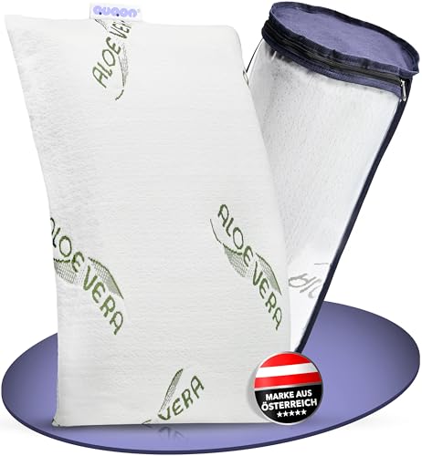 QUQON Original orthopädisches Nackenstützkissen - mit innovativem AIRbreeze Memory Foam – viscoelastisches Kissen, Kopfkissen, Kissen - Allergiker geeignet