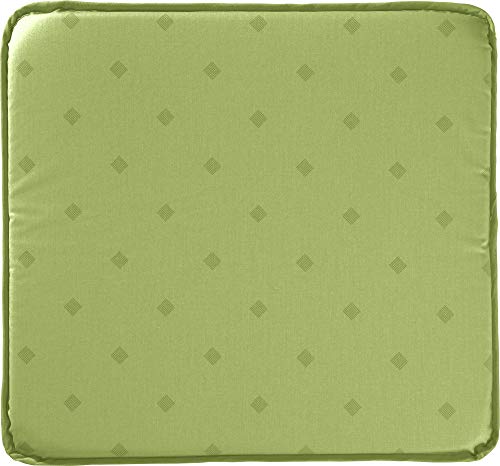 Erwin Müller abwaschbares Stuhlkissen, Sitzkissen Neuss im Rautendesign, grün Größe 38x41 cm - acrylversiegeltes Gewebe für leichtes Wischen (weitere Farben)