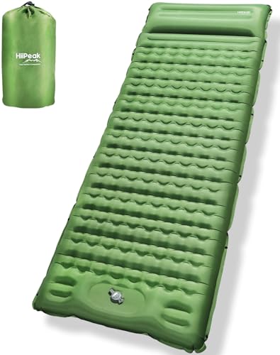 HiiPeak Isomatte Selbstaufblasend Ultraleicht für Outdoor Camping, luftmatratze selbstaufblasend kleines packmaß, aufblasbare Zelt matratze campingmatte mit kopfkissen, schlafmatte mit Fußpumpe