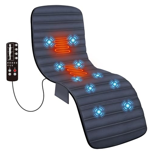 Comfier Elektrische Massagematte, Vibrationsmassagematte mit 10 Motoren, 2 Therapieheizkissen, 5 Massage-Modi und 3 Vibrationsstärken, Massagegerät mit Wärmefunktion, ideale Geschenke