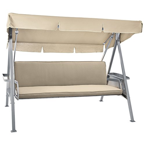 Beautissu Hollywoodschaukel Auflage Loft HS 180x50cm Auflagen für 3-Sitzer Hollywoodschaukel mit Rücken-Kissen Natur erhältlich