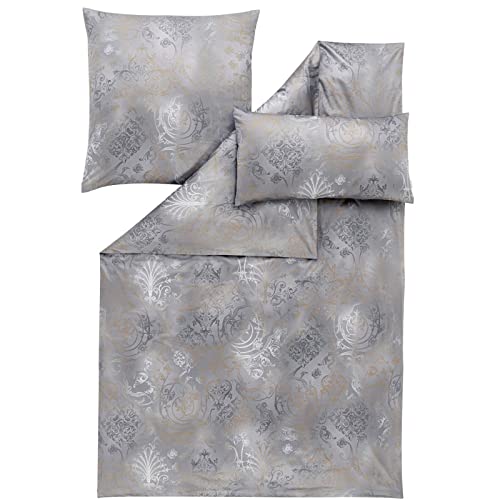 ESTELLA Bettwäsche Svizzera grau Schweizer Premium Satin (1 x 80x80 cm + 1 x 135x200 cm + 1 x 40x80 cm)