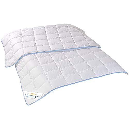 PROCAVE TopCool Qualitäts-Bettdecke für den Sommer 135x220cm, Soft-Komfort-Bettdecke, kochfeste Steppdecke, atmungsaktiv & wärmeausgleichend 100% aus Deutschland