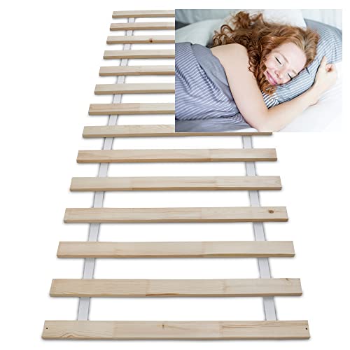 Wolkenland Premium Rollrost Rolllattenrost für Ihr Bett – Lattenrost – stabile 2 cm Dicke Holzlatten bis 400 kg belastbar – 4 Größen zur Wahl – für erholsamen Schlaf (90 x 200 cm 14 Latten)