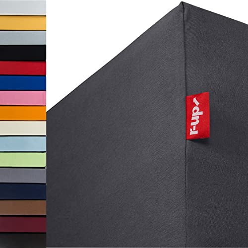 r-up Beste Spannbettlaken 140x200-160x220 bis 35cm Höhe viele Farben 95% Baumwolle / 5% Elasthan 230g/m² OEKO-TEX stressfrei auch bei 160cm Breite (anthrazitgrau)