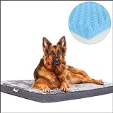 Dogoo® - Hundebett M mit Gel Visco | 340gm2 Fluffy Stoff für Große Hunde 70x50x8cm | Orthopädisches Kissen für Hunde, gut die Gelenke | waschbar | grau | Hundebett Hundematratze Hundematte