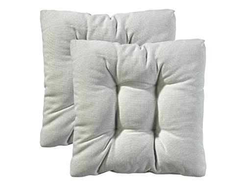 Traumnacht Stuhlkissen Cozy 2er Set, Bequeme Sitzkissen für Gartenstuhl, Küche oder Esszimmer, Indoor u. Outdoor, 40 x 40 x 6 cm, Weiss