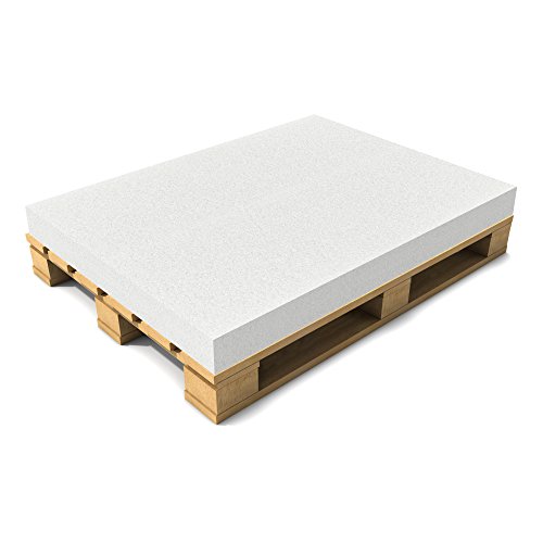 [neu.Haus] Schaumstoff 120 x 80 x 10 cm Öko-Tex Standard Matratze Palettenauflage Palettenkissen Polster Weiß