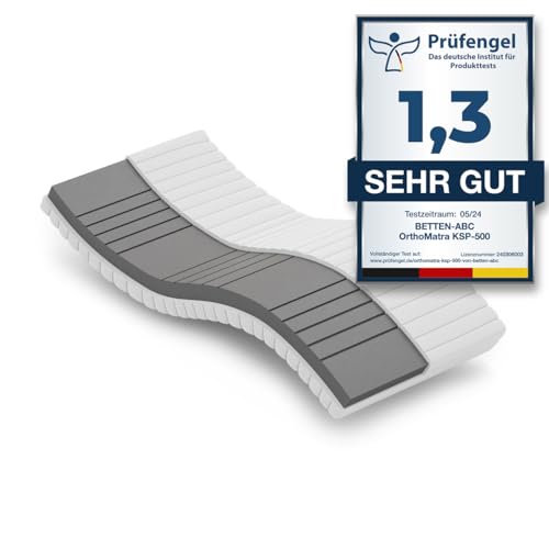 Betten-ABC OrthoMatra KSP-Spezial - Das Original - Sondermaß Matratze, Campingmatratze, 7 Zonen, RG30, Bezug waschbar, Größe: 130 x 220 cm, Härtegrad: H4