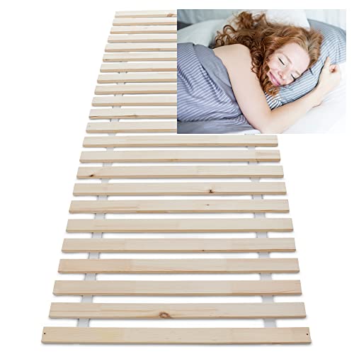 Wolkenland Premium Rollrost Rolllattenrost für Ihr Bett – Lattenrost – stabile 2 cm dicke Holzlatten bis 400 kg belastbar – 4 Größen zur Wahl – für erholsamen Schlaf (90 x 200 cm 23 Latten)