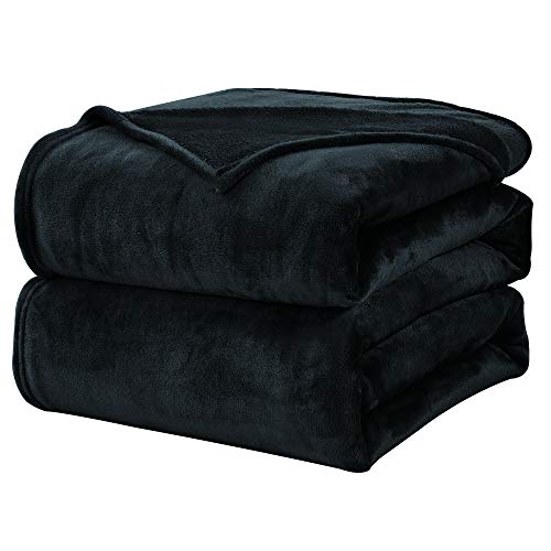 WAVVE Kuscheldecke Flauschig Decke Fleecedecke - Sofadecke Schwarz 220x240 cm Wohndecke Sommer Couchdecke Weich, XXL Groß Decke Sofa Leicht