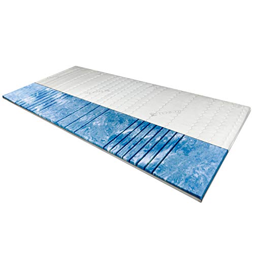 8 cm hoch - 7-Zonen Deluxe Gelschaum-Topper 120 x 190 cm mit RG 50 - Hochwertiger Lyocell-Bezug - Antirutschfunktion - Umlaufendes Klimaband - Gel-Topper 120x190 8cm