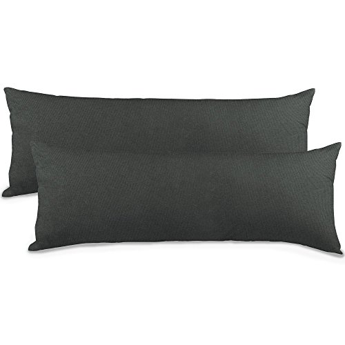aqua-textil Classic Line Kissenbezug 2er-Set 40 x 145 cm anthrazit grau Baumwolle Seitenschläferkissen Bezug Kissenhülle, Kopfkissenüberzug, Pillowcase, Bettkissen, Kopfkissenbezug, Reißverschluss