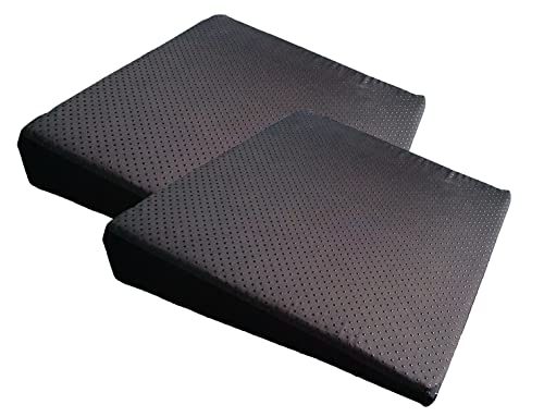 Tiga-Med 2 Stück Sitzkissen Anti-Rutsch Premium Sitzkeilkissen schwarz extra stark & formstabil Auto Sitz Kissen Sitzerhöhung No Slip Keilkissen