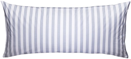 Mako Batist/Mako Perkal Landhaus Bettwäsche Streifen Oslo gestreift (40 cm x 80 cm Kissen, Grau - Streifen)