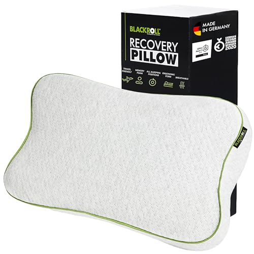 BLACKROLL® RECOVERY PILLOW (50 x 30 cm), orthopädisches Kissen für erholsamen Schlaf, ergonomisches Kopfkissen mit Travel Bag für Reisen, Nackenkissen aus Viscose Memory Schaum, Made in Germany