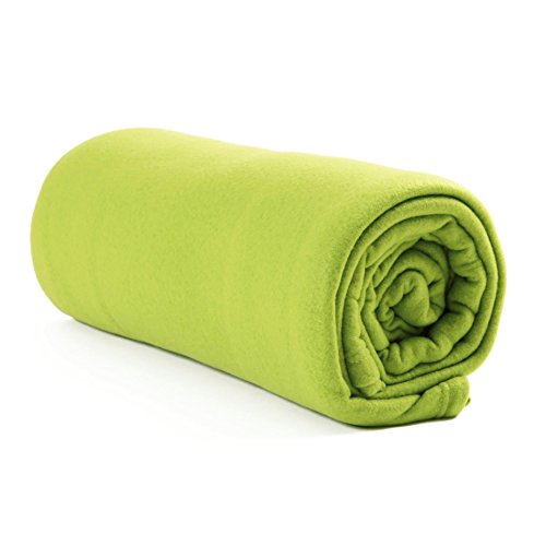 Estexo GmbH Tagesdecke Polar Fleece 2 Größen / 10 Farben wählbar -Polar Fleecedecke Microfaserdecke Kuscheldecke, Fleece XL, XXL, 130x170, 220x240 (220 x 240 cm/XXL, Kiwi)