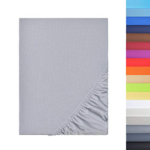 NatureMark - Mikrofaser SPANNBETTLAKEN zum Sparpreis! viele Größen und Farben Markenware (140x200-160x200 cm, Silber grau)