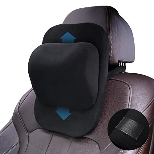 ZATOOTO Auto Nackenkissen Einstellbare, Memory Foam Auto Sitz Kopfstütze für Unterschiedliche Höhen (Schwarz)