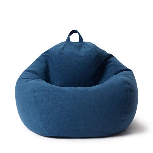 Lumaland Sitzsack Comfort Line | Indoor Beanbag 90x110x50cm mit mehr als 1,9 Mio. anpassbaren EPS-Perlen | Weiches & Komfortables Bodenkissen | Sessel für Kinder & Erwachsene | 250 L [Dunkelblau]