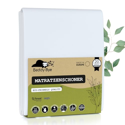 Matratzenschoner 90x220/30 cm Top-Qualität OEKO-TEX® Hergestellt in EU ~ Inkontinenzeinlage Wasserdicht und Waschbar aus TENCEL™ Ökologisch ~ Form Spannbettlaken