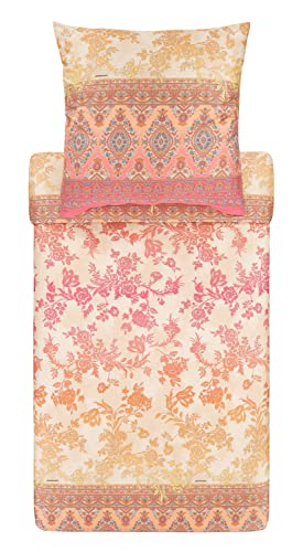 Bassetti AGRIGENTO Bettwäsche + 1 Kissenhülle aus 100% Baumwollsatin in der Farbe Rosa P1, Maße: 135x200 + 1 K 80x80 cm - 9321838