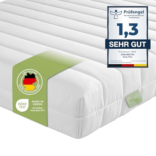 DREAMSTAR Easy Flex | orthopädische 7-Zonen Kaltschaummatratze | Öko-Tex Zertifiziert | Härtegrad 2 und 3 (H2 & H3) | Rollmatratze | Made in EU I 180 x 200 cm