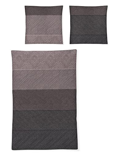 Irisette Edel-Feinbiber Bettwäsche Set Koala 8430 Mauve 135 x 200 cm + 1 x Kissenbezug 80 x 80 cm