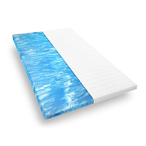 Mister Sandman Gel Topper 80x200, orthopädischer Topper aus Gelschaum für bequemes Liegen, weiche und atmungsaktive Matratzenauflage, Gelschaummatratze Öko-Tex geprüft, Höhe ca 5 cm, Mikrofaserbezug