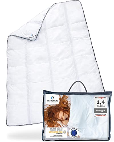 4 Jahreszeiten Bettdecke 135x200 | Ganzjahresdecke mit Ventilations- und Klimazonen | Flauschige Steppdecke AERO ActiveClima | Perfekt als Winter - und Sommerdecke | Innovative OptiSleep®-Technologie