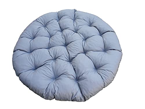 Papasansessel Kissen, Polster Bodenkissen für Schwenksessel, Rund Papasan Sessel, Polyrattan Sessel - Durchmesser 110 cm und Kissenstärke 10-12cm (Grau)