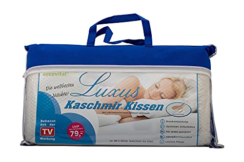 eccovital Cashmere Kissen Viscoelastischer Memory Schaum Nackenstützkissen 40 x 80 cm