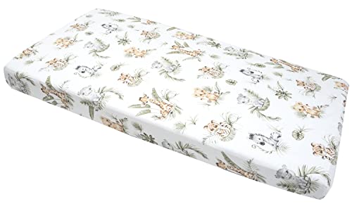 Medi Partners Spannbettlaken Spannbetttuch 60x120cm 100% Baumwolle Baby Bettwäsche Babymatratze Schlafsack Kinderbett Babybett (Safari)