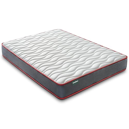 beloBed Matratzen 90x190 Memory Foam Matratze. Matratze 90 x 190 cm, wendbar, Höhe 18 cm, mittlere Härte, widerstandsfähig, atmungsaktiv, gerollt, bequem, grau ComfortFusion