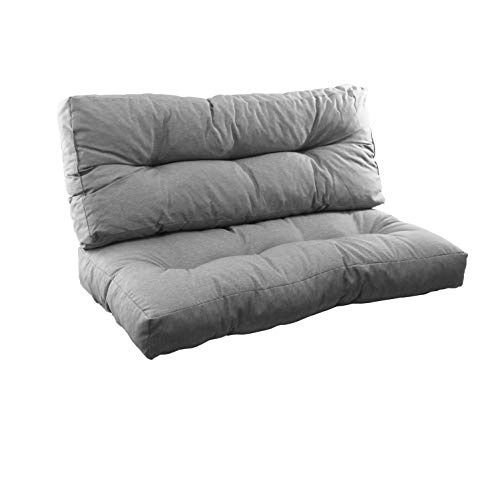 Komfortables Palettenkissen Set - Sitzkissen 120 x 60 cm und Rückenlehne 50 cm für Palettensofa - Farbe: Grau
